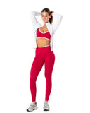 Hybrid Contrast Tights - Berry