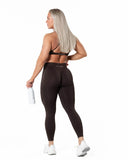 Aura Seamless Scrunch Tights - Espresso brown