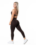 Aura Seamless Scrunch Tights - Espresso brown