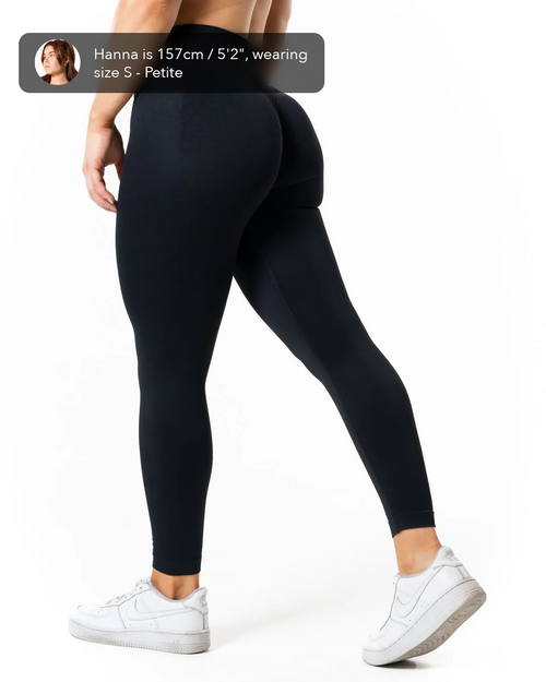 Aura Seamless Scrunch Tights - Black