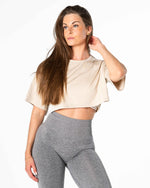 Mute Cropped T-Shirt - Beige