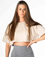 Mute Cropped T-Shirt - Beige