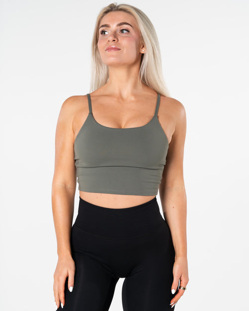 Core Crop Top - Khaki Green