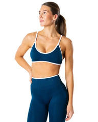 Hybrid Contrast Sports Bra - Blue
