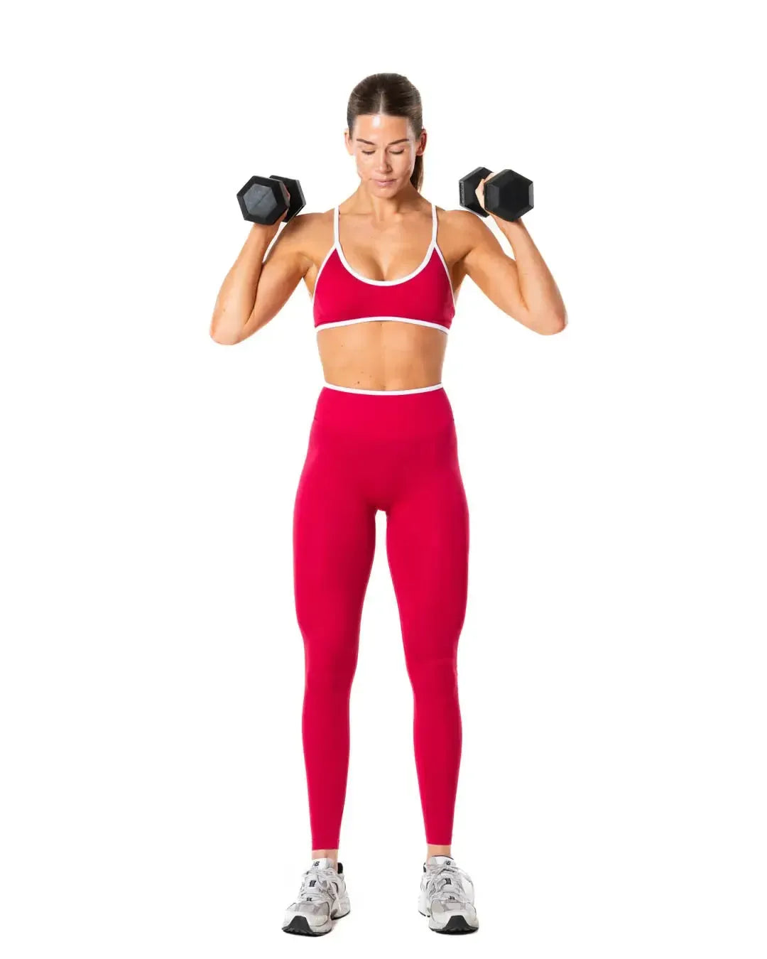 Hybrid Contrast Sports Bra - Berry