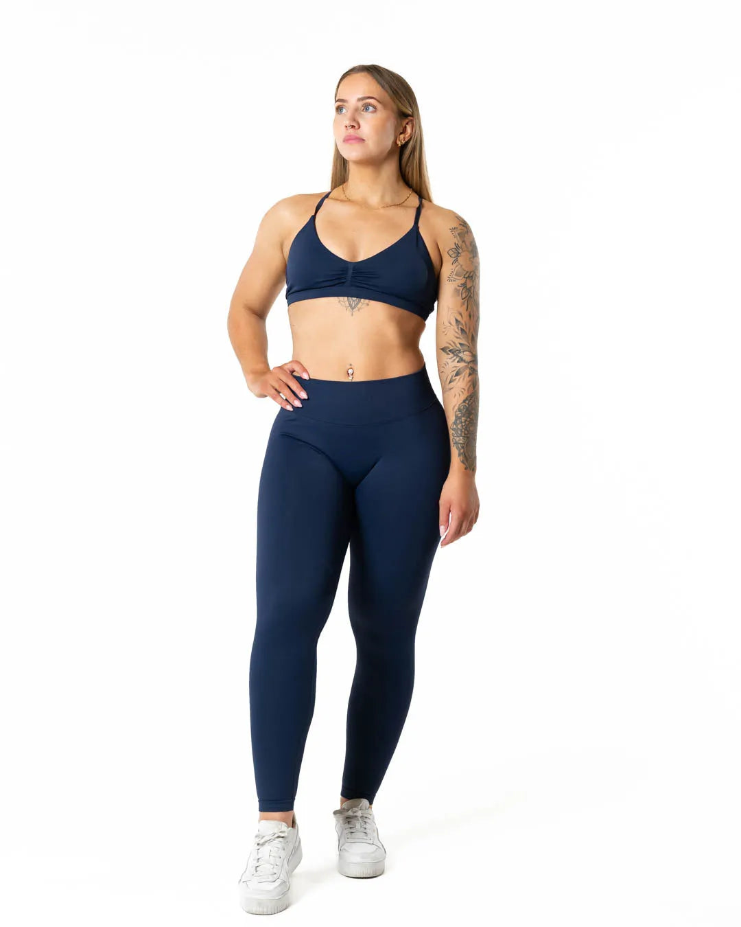 Aura Seamless Scrunch Tights - Midnight Blue