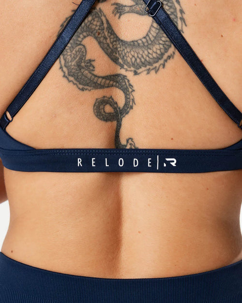 Aura Seamless Sports Bra - Midnight Blue