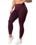Aura Seamless Scrunch Tights - Fig Red