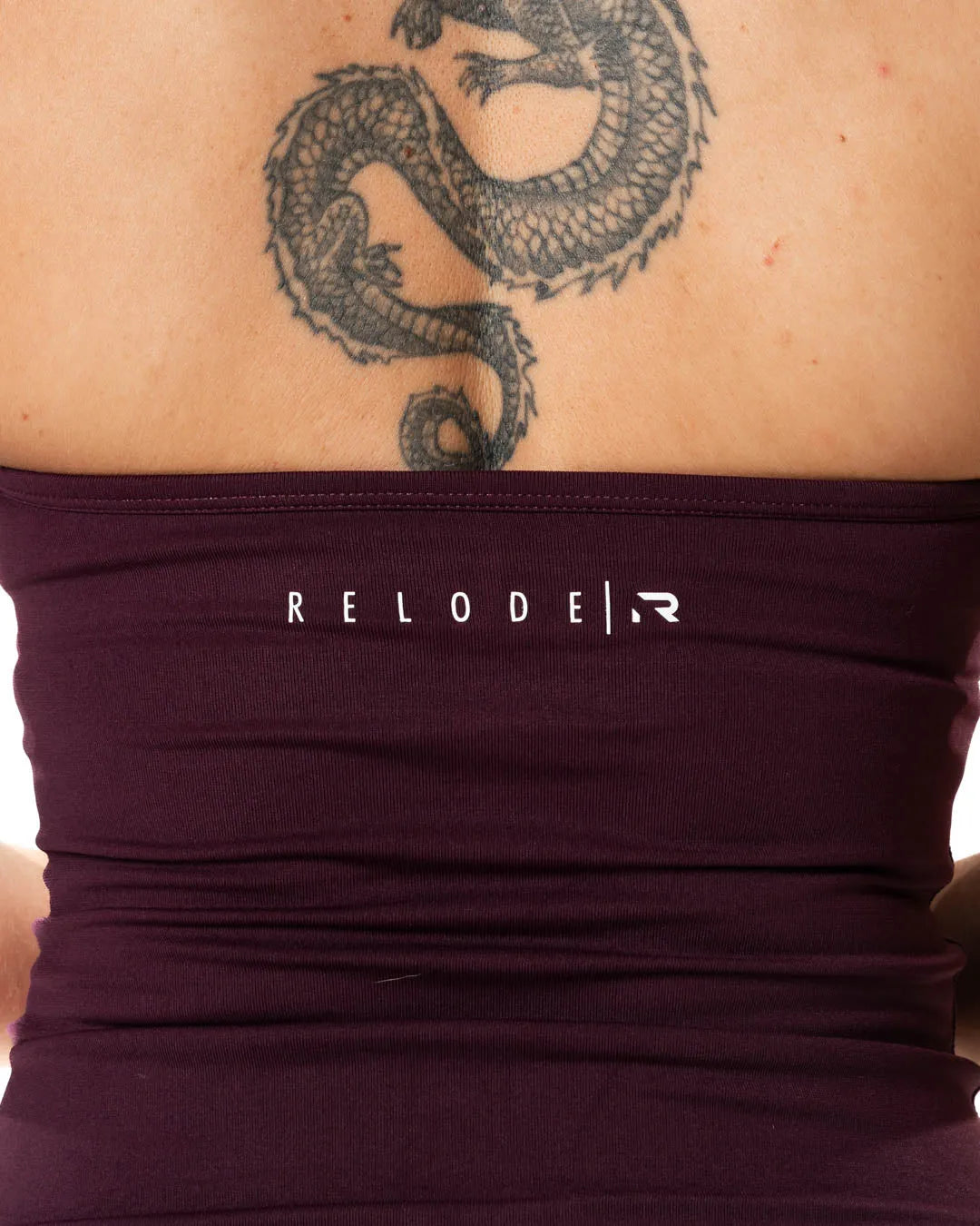 Aura Seamless Halterneck Top - Fig Red