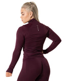 Aura Seamless Zip Longsleeve - Fig Red