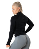 Aura Seamless Zip Longsleeve - Black