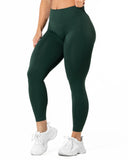 Aura Seamless Scrunch Tights - Pine Green