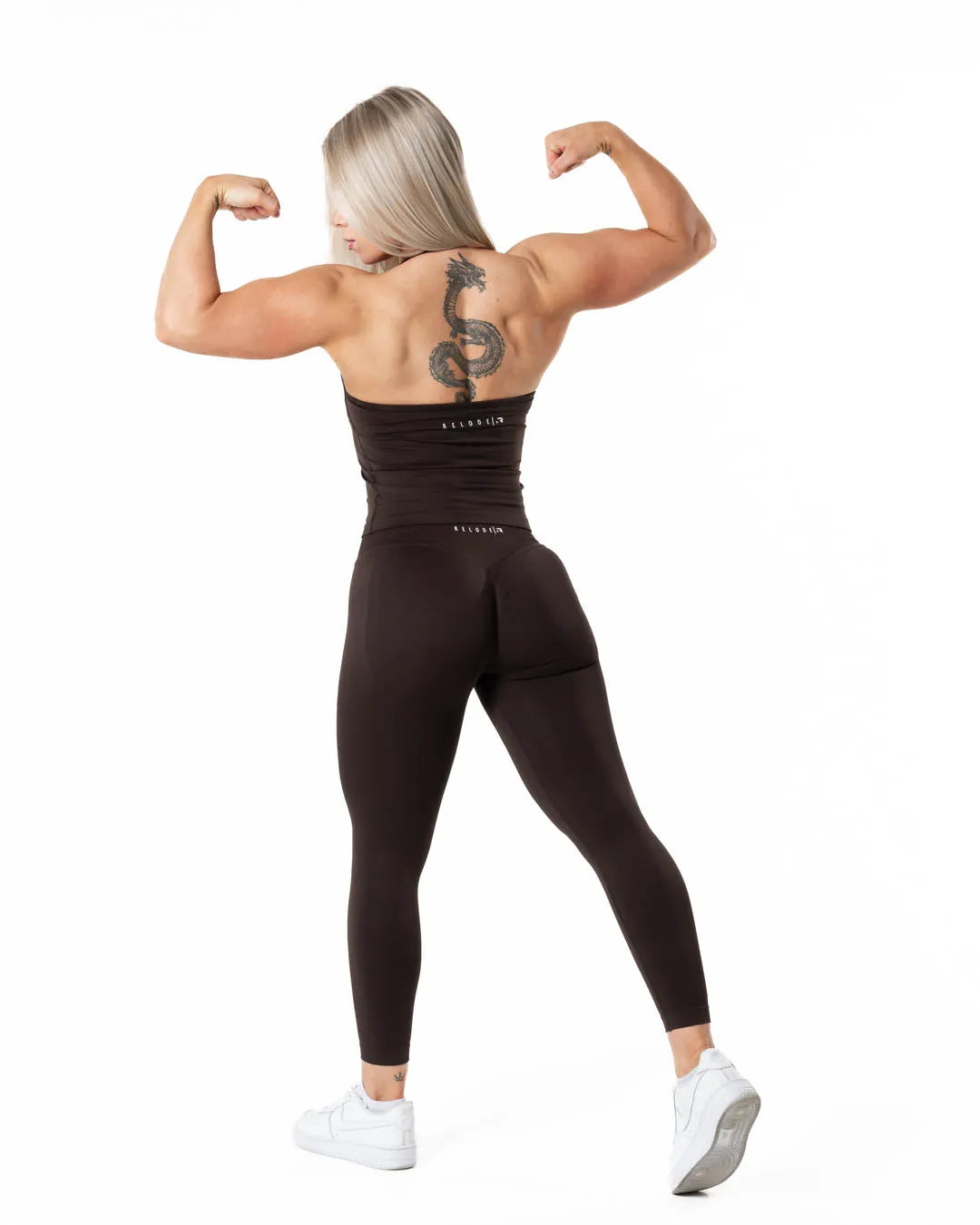 Aura Seamless Halterneck Top - Espresso brown