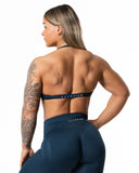 Hybrid Seamless Halterneck Sports Bra - Dark Navy