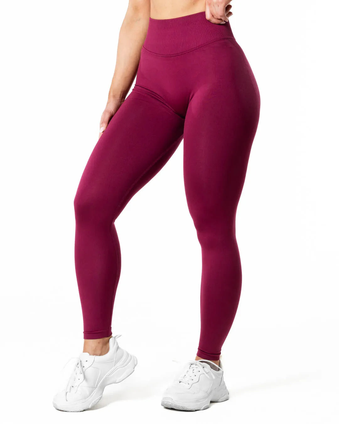 Hybrid Seamless Tights · Red Plum