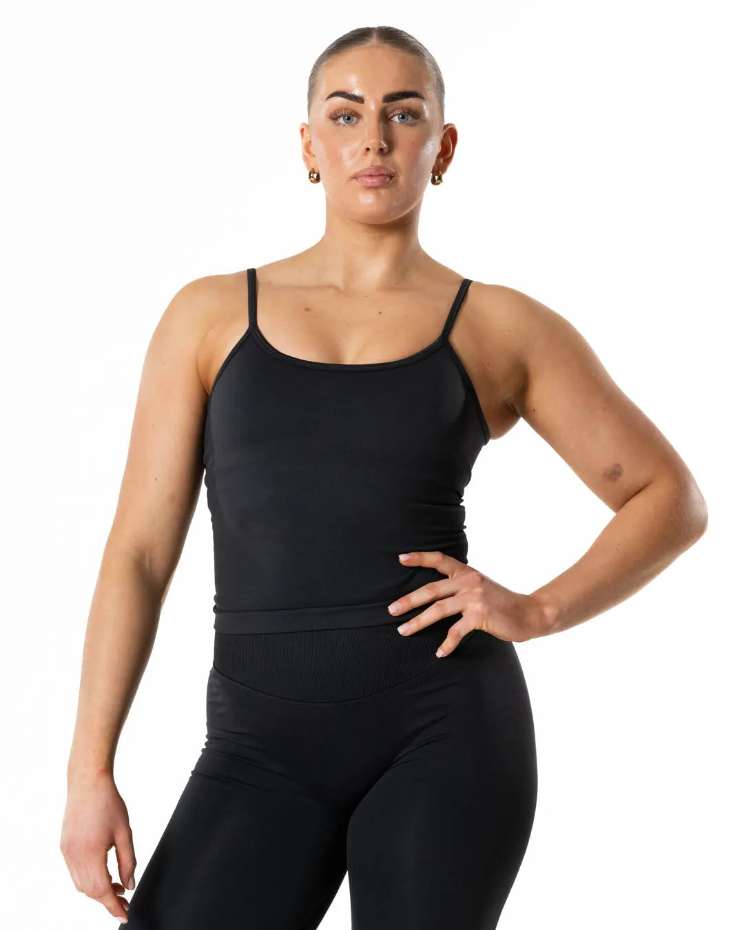 Hybrid Seamless Tank Top · Jet Black
