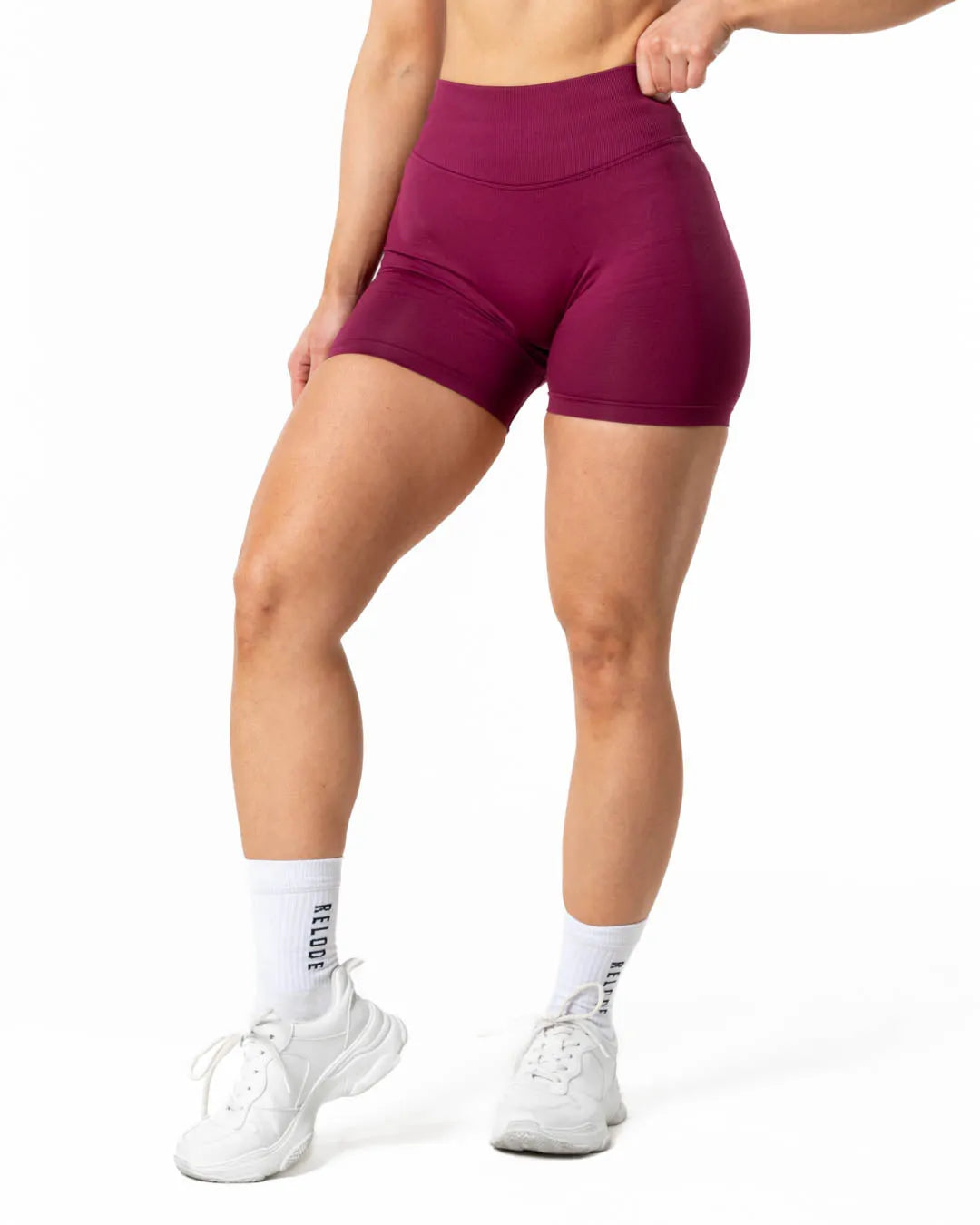 Hybrid Seamless Shorts · Red Plum