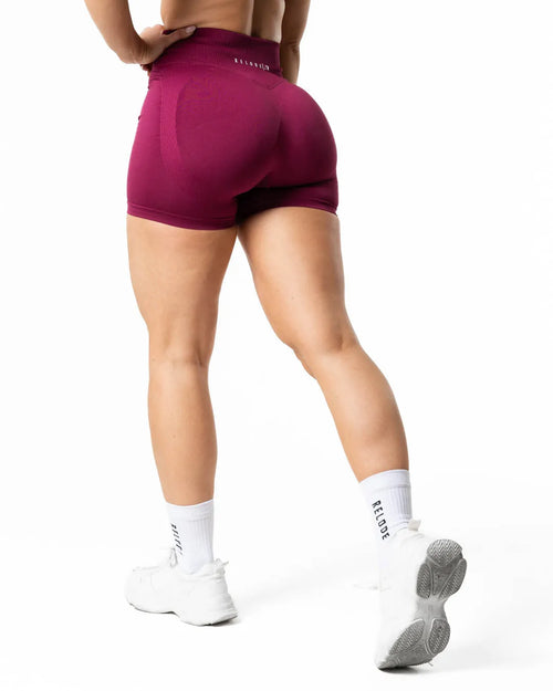 Hybrid Seamless Shorts · Red Plum