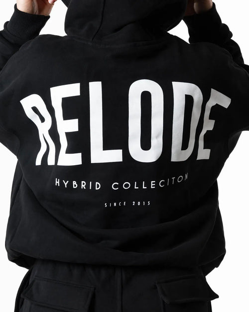 Hybrid Oversized Hoodie · Svart