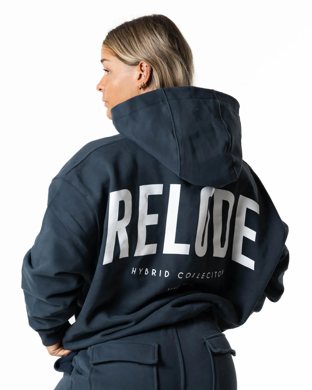 Hybrid Oversized Hoodie · Slate Blue