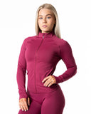 Aura Seamless Zip Longsleeve - Cherry