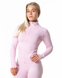 Aura Seamless Zip Longsleeve - Light Pink