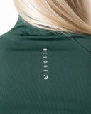 Aura Seamless Zip Longsleeve - Dark Green