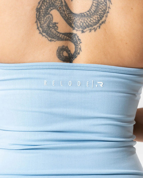 Aura Seamless Halterneck Top - Light Blue