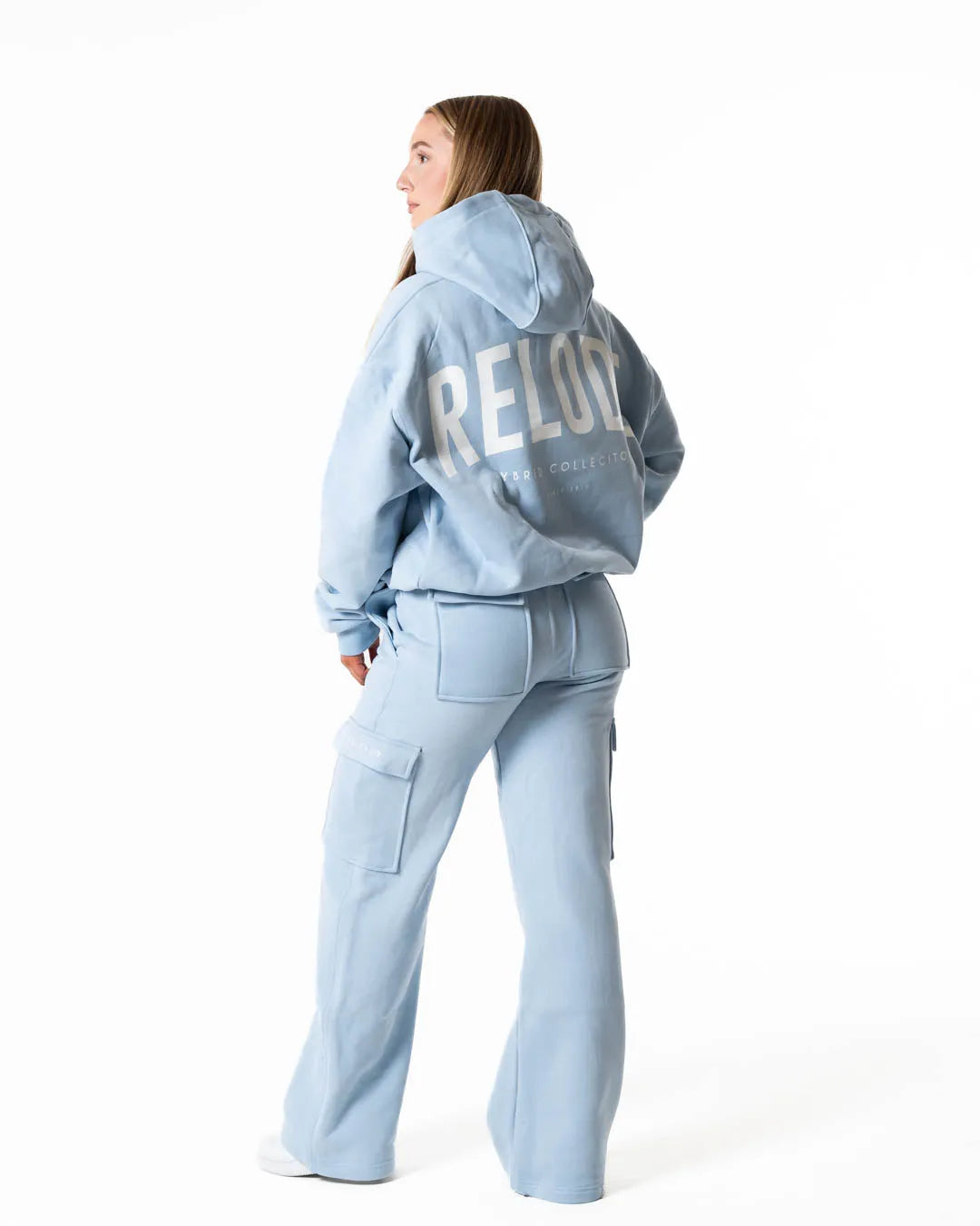 Hybrid Oversized Hoodie - Ljusblå