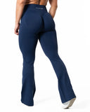 Aura Seamless Scrunch Flared Tights - Midnight Blue