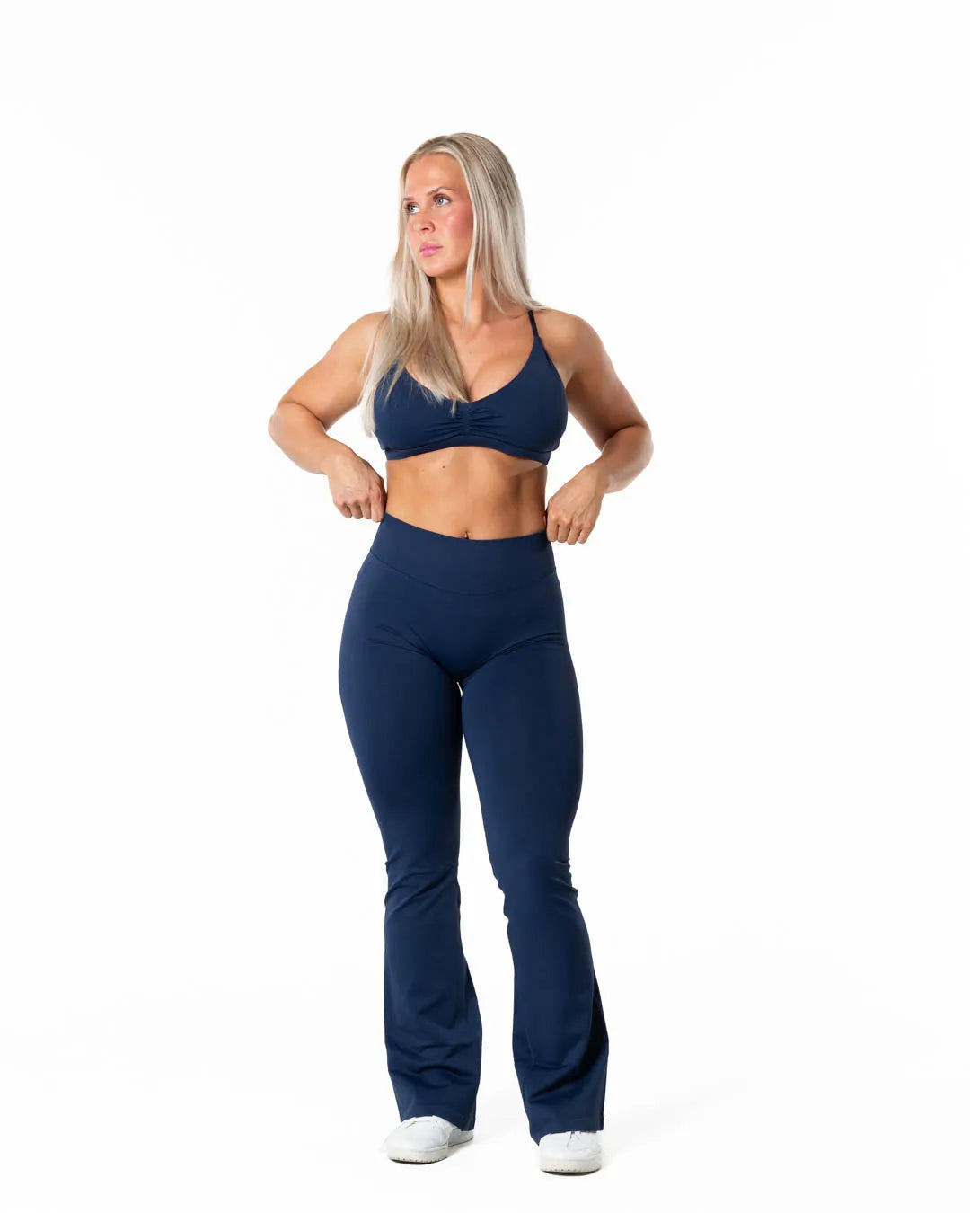 Aura Seamless Scrunch Flared Tights - Midnight Blue