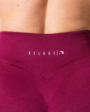 Hybrid Seamless Scrunch Flared Tights - Red Plum