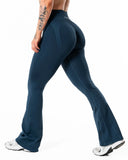 Hybrid Seamless Scrunch Flared Tights - Dark Navy