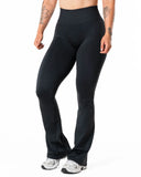 Hybrid Seamless Scrunch Flared Tights - Jet Black