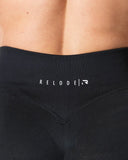 Hybrid Seamless Scrunch Flared Tights - Jet Black