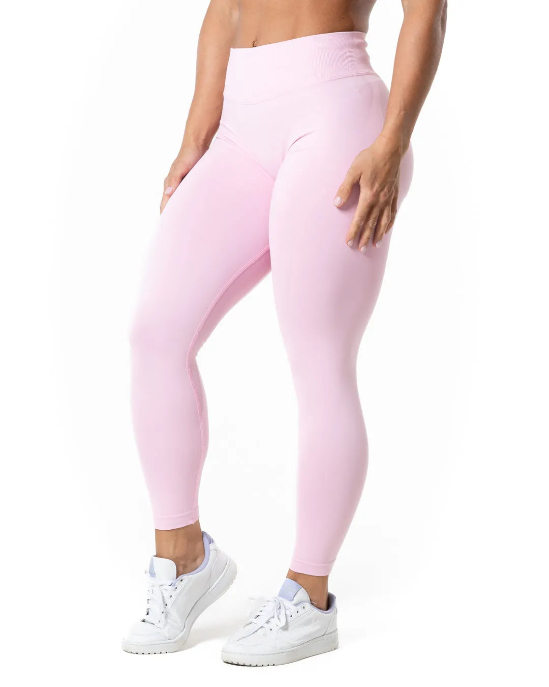 Aura Seamless Scrunch Tights - Light Pink