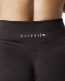 Hybrid Seamless Scrunch Flared Tights - Espresso Brown