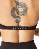 Hybrid Seamless Halterneck Sports Bra - Espresso Brown