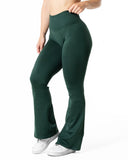 Hybrid Seamless Scrunch Flared Tights - Pine Green