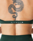 Hybrid Seamless Halterneck Sports Bra - Pine Green