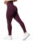 Hybrid Seamless Tights - Fig Red
