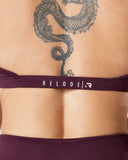 Hybrid Seamless Halterneck Sports Bra - Fig Red