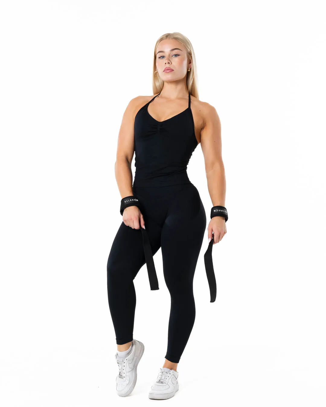 Aura Seamless Halterneck Top - Svart