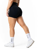 Aura Seamless Scrunch Shorts - Black